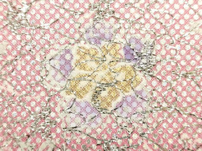 平和屋着物▼和装小物　和装バッグ　ハンドバッグ　花柄　銀糸　金彩　逸品　AABK5579ay