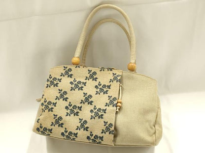 平和屋着物▼和装小物　和装バッグ　ハンドバッグ　花柄　木玉　逸品　AABK5582ay