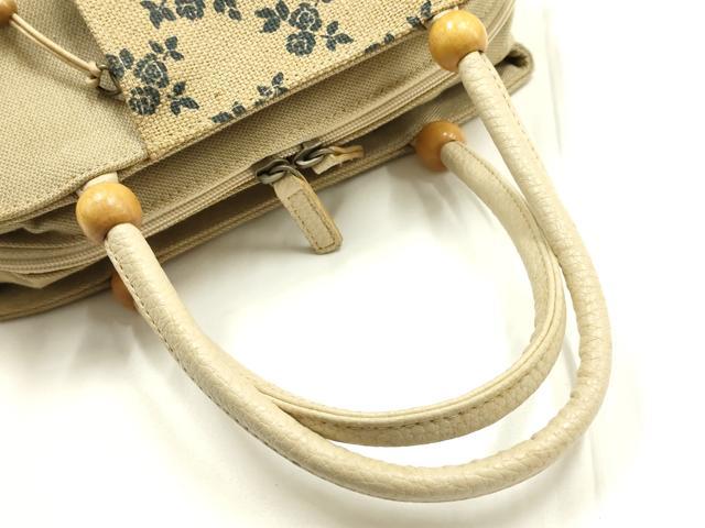 平和屋着物▼和装小物　和装バッグ　ハンドバッグ　花柄　木玉　逸品　AABK5582ay