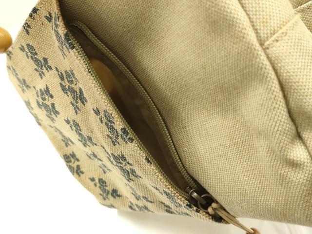 平和屋着物▼和装小物　和装バッグ　ハンドバッグ　花柄　木玉　逸品　AABK5582ay