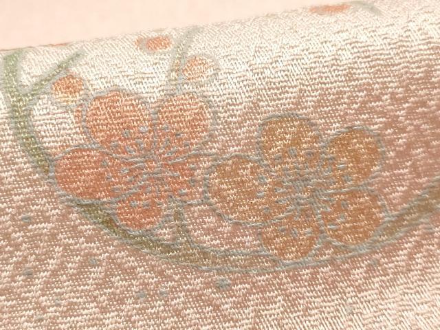 平和屋着物●和装小物　帯締め・帯揚げセット　高麗組　金糸　枝花丸文　梅　金彩　暈し染め　正絹　逸品　未使用　AABK5596ay