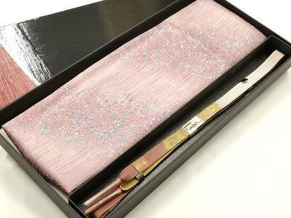 平和屋着物●和装小物　帯締め・帯揚げセット　高麗組　箔散らし　金糸　暈し染め　正絹　逸品　未使用　AABK5597ay