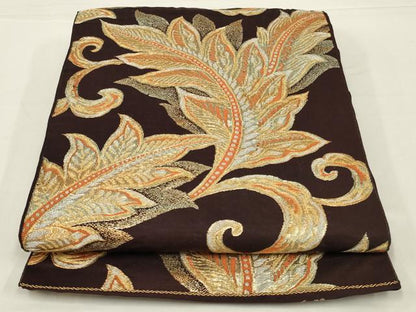 平和屋着物◎京本袋帯　唐草文　金銀糸　正絹　逸品　AABK5604ou