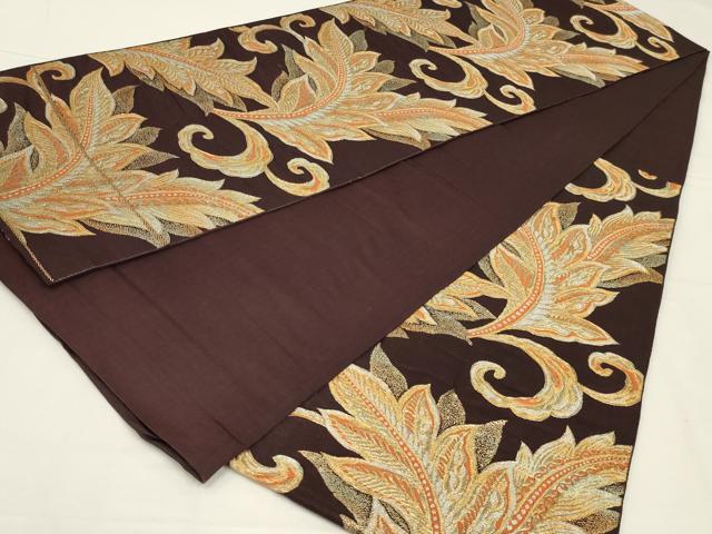 平和屋着物◎京本袋帯　唐草文　金銀糸　正絹　逸品　AABK5604ou