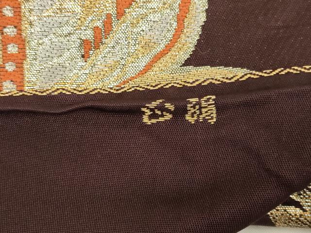 平和屋着物◎京本袋帯　唐草文　金銀糸　正絹　逸品　AABK5604ou