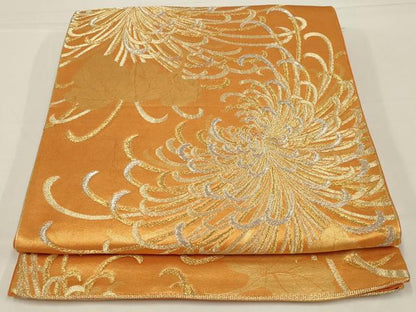 平和屋着物◎六通柄袋帯　乱菊　金銀糸　正絹　逸品　AABK5606ou