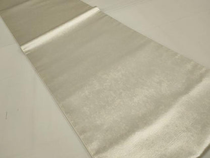 平和屋着物◎六通柄袋帯　霞文　漆銀泥　銀糸　正絹　逸品　未使用　AABK5617ou
