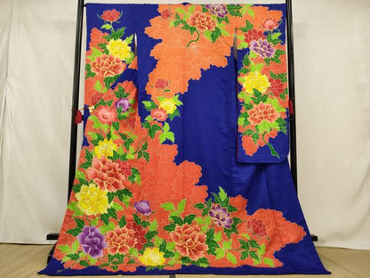 平和屋本店●お引きずり・お引き摺り・引き振袖　和装　結婚式　舞妓　芸妓　芸者　衣装　駒刺繍　花尽くし　逸品　AABK5619ou