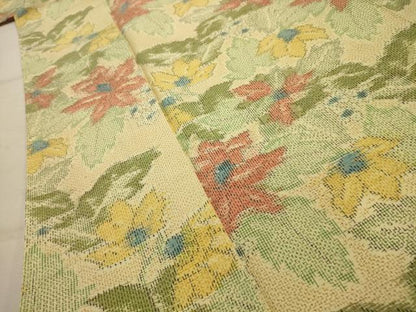 平和屋着物■上質な紬　草花文　正絹　逸品　AABK5642sx