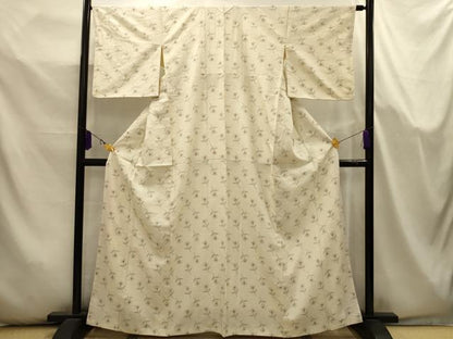 平和屋着物■上質な紬　絞り　草花文　正絹　逸品　AABK5647sx