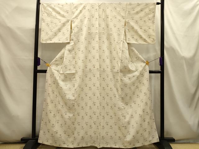 平和屋着物■上質な紬　絞り　草花文　正絹　逸品　AABK5647sx