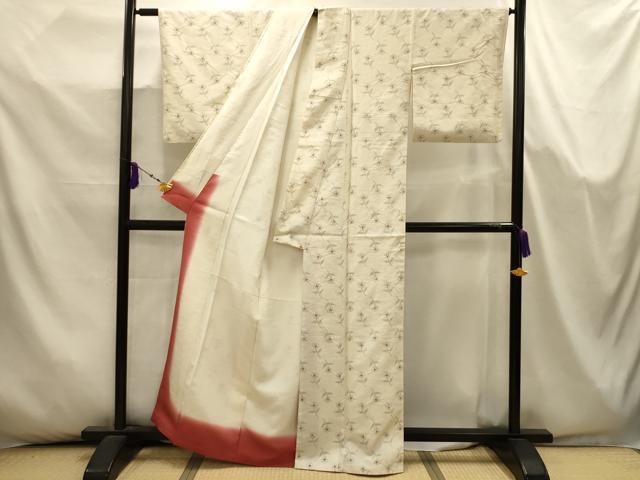 平和屋着物■上質な紬　絞り　草花文　正絹　逸品　AABK5647sx
