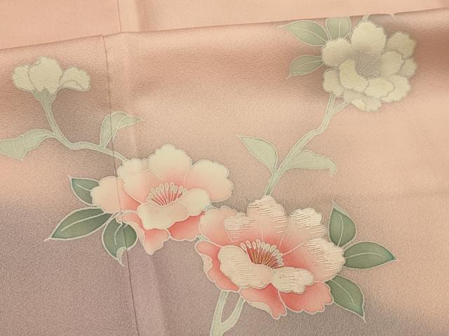 平和屋着物■訪問着　友禅　刺繍　枝花文　暈し染め　金糸　やまと誂製　正絹　逸品　AABK5649sx