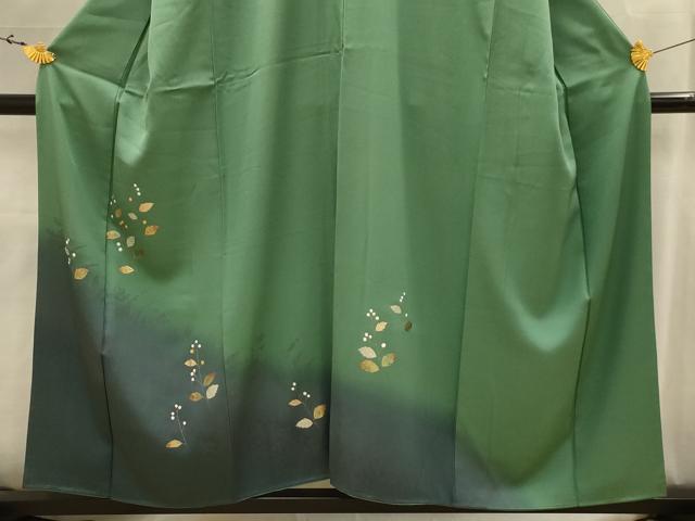平和屋着物■訪問着　螺鈿　草花文　暈し染め　金銀彩　正絹　逸品　AABK5651sx