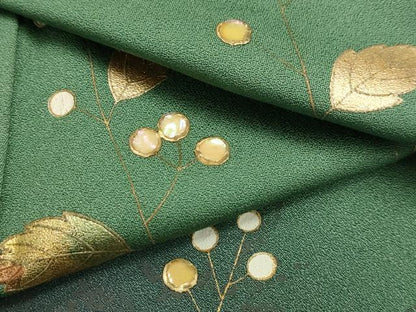 平和屋着物■訪問着　螺鈿　草花文　暈し染め　金銀彩　正絹　逸品　AABK5651sx