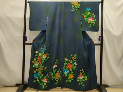 平和屋着物■訪問着　手描き　枝花文　暈し染め　正絹　逸品　AABK5652sx