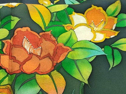 平和屋着物■訪問着　手描き　枝花文　暈し染め　正絹　逸品　AABK5652sx