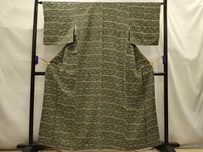 平和屋着物■上質な小紋　鳥獣花文　鬼しぼ縮緬　正絹　逸品　AABK5656sx