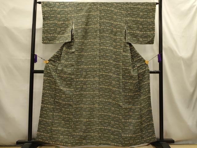 平和屋着物■上質な小紋　鳥獣花文　鬼しぼ縮緬　正絹　逸品　AABK5656sx