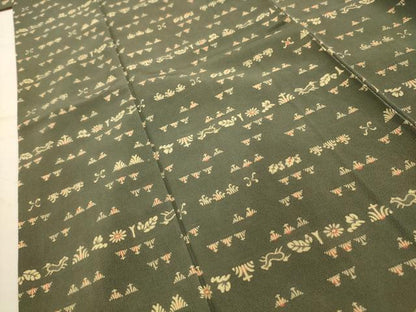平和屋着物■上質な小紋　鳥獣花文　鬼しぼ縮緬　正絹　逸品　AABK5656sx