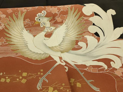 平和屋着物■豪華黒留袖　作家物　刺繍　道長鳳凰花文　金糸　金彩　正絹　逸品　AABK5661sx
