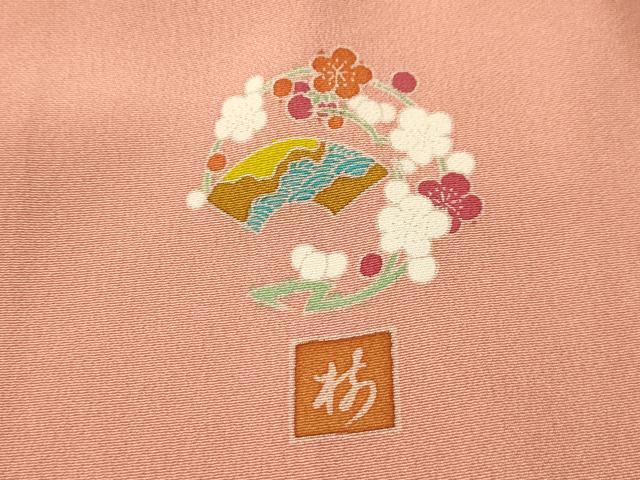 平和屋着物■豪華色留袖　友禅　作家物　飛鶴梅松文　正絹　逸品　AABK5663sx