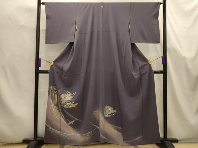 平和屋着物■豪華色留袖　駒刺繍　飛鶴文　暈し染め　金銀彩　正絹　逸品　AABK5665sx