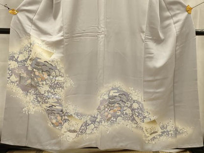 平和屋着物■豪華色留袖　辻が花　色紙風景文　暈し染め　金彩　正絹　逸品　AABK5675sx