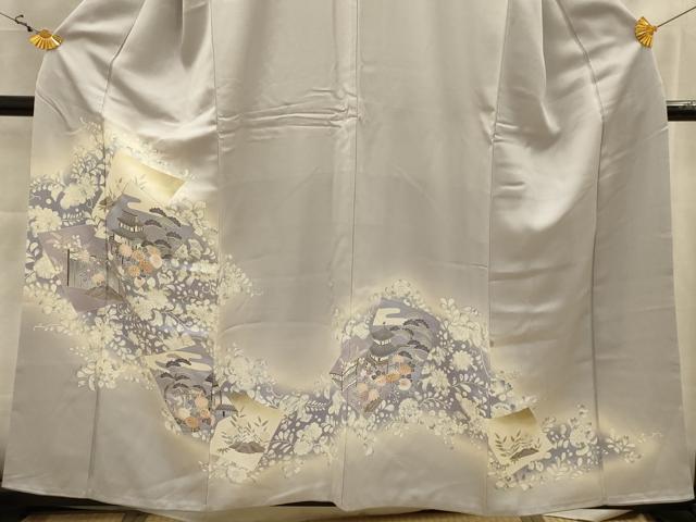 平和屋着物■豪華色留袖　辻が花　色紙風景文　暈し染め　金彩　正絹　逸品　AABK5675sx