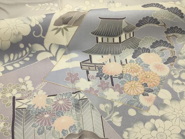 平和屋着物■豪華色留袖　辻が花　色紙風景文　暈し染め　金彩　正絹　逸品　AABK5675sx