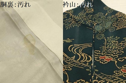 平和屋着物■上質な小紋　型染め　風景文　正絹　逸品　AABK5688sx