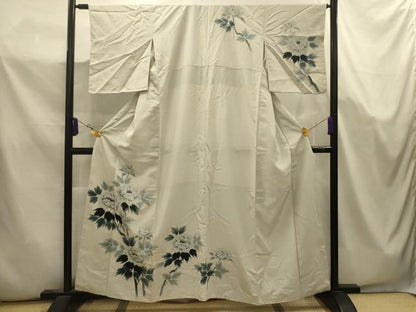 平和屋着物■訪問着　手描き　枝花文　正絹　逸品　AABK5695sx