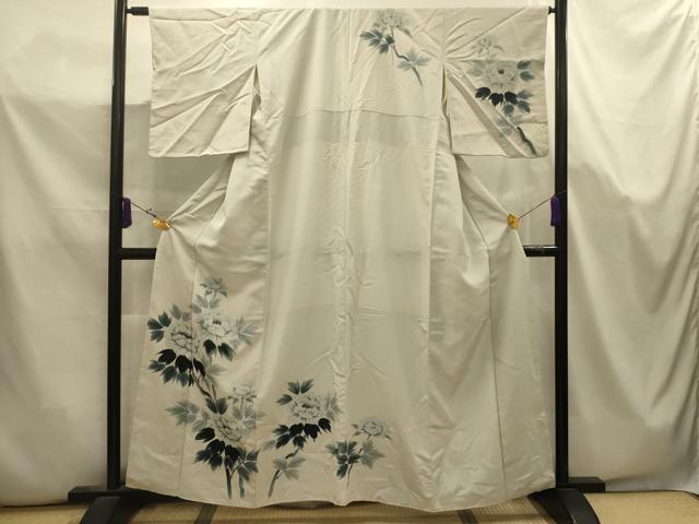 平和屋着物■訪問着　手描き　枝花文　正絹　逸品　AABK5695sx