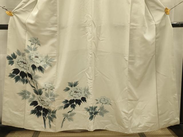 平和屋着物■訪問着　手描き　枝花文　正絹　逸品　AABK5695sx