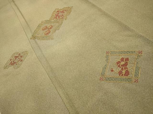 平和屋着物■中国三大刺繍　汕頭刺繍　スワトウ刺繍　訪問着　破れ色紙花文　暈し染め　正絹　逸品　AABK5700sx