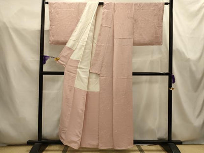 平和屋着物■上質な色無地　流水地紋　洗柿色　正絹　逸品　AABK5701sx