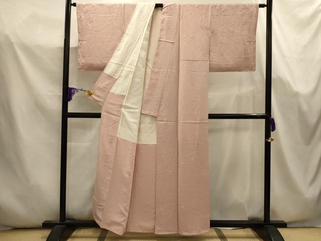 平和屋着物■上質な色無地　流水地紋　洗柿色　正絹　逸品　AABK5701sx