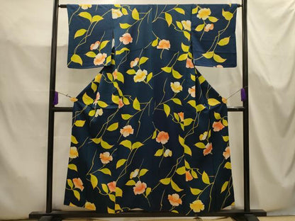 平和屋着物■上質な小紋　草花文　正絹　逸品　AABK5710sx