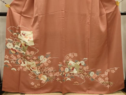 平和屋着物■豪華色留袖　刺繍　松竹梅色紙重ね吉祥花文　金彩　正絹　逸品　AABK5711sx