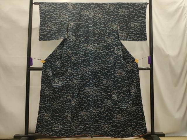 平和屋着物■上質な小紋　芝文　正絹　逸品　AABK5713sx