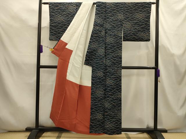 平和屋着物■上質な小紋　芝文　正絹　逸品　AABK5713sx