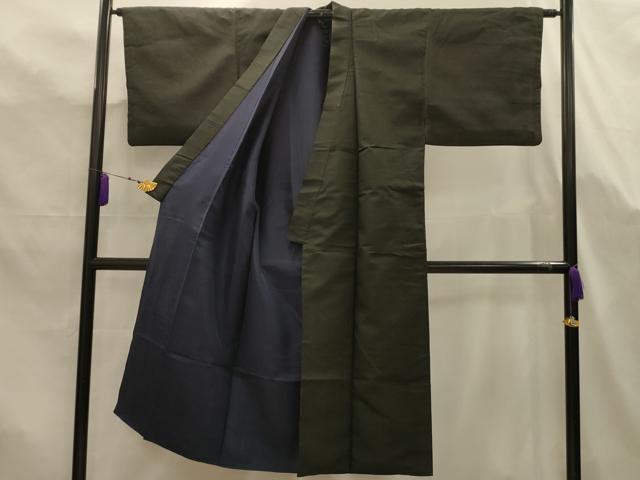平和屋着物■男性　小紋　アンサンブル　霞文　正絹　逸品　AABK5717sx