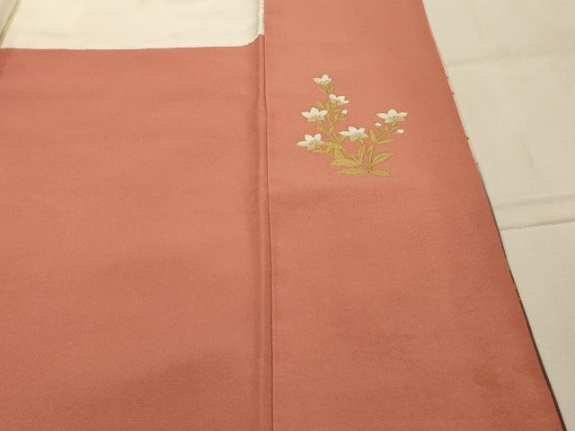 平和屋着物■訪問着　刺繍　草花文　暈し染め　金糸　金彩　正絹　逸品　AABK5719sx