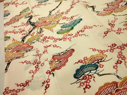 平和屋着物■上質な小紋　型染め　梅松文　正絹　逸品　AABK5722sx