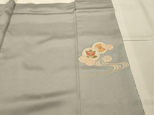 平和屋着物■訪問着　駒刺繍　流水地紙花蝶文　暈し染め　金彩　正絹　逸品　AABK5726sx