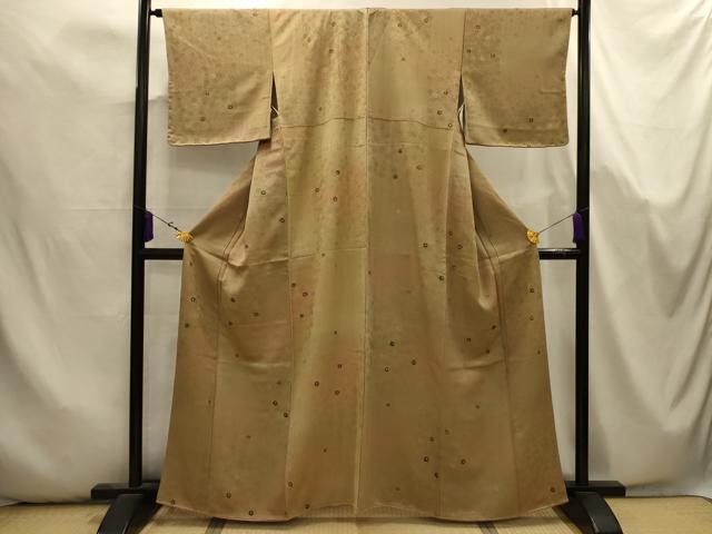 平和屋着物■上質な小紋　舞花文　暈し染め　金彩　正絹　逸品　AABK5727sx