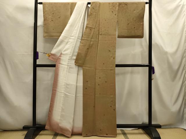 平和屋着物■上質な小紋　舞花文　暈し染め　金彩　正絹　逸品　AABK5727sx