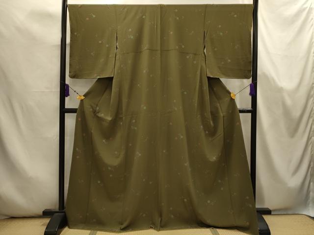 平和屋着物■上質な小紋　花蝶文　正絹　逸品　AABK5730sx