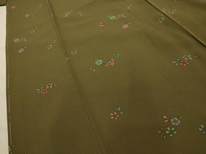 平和屋着物■上質な小紋　花蝶文　正絹　逸品　AABK5730sx