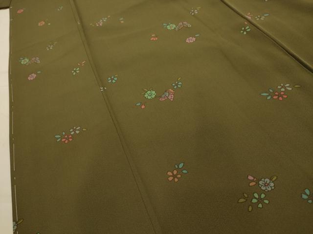 平和屋着物■上質な小紋　花蝶文　正絹　逸品　AABK5730sx